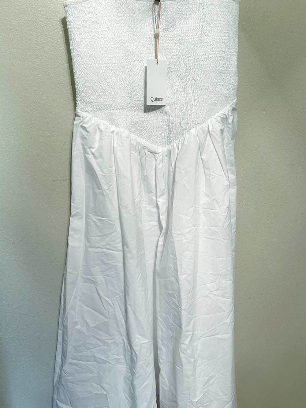 100% Organic Cotton Poplin Smocked Drop Waist Midi Dress
